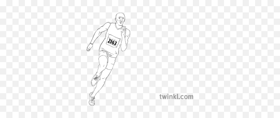 Runner Usain Bolt Black And White Illustration - Twinkl Sprint Png,Usain Bolt Png