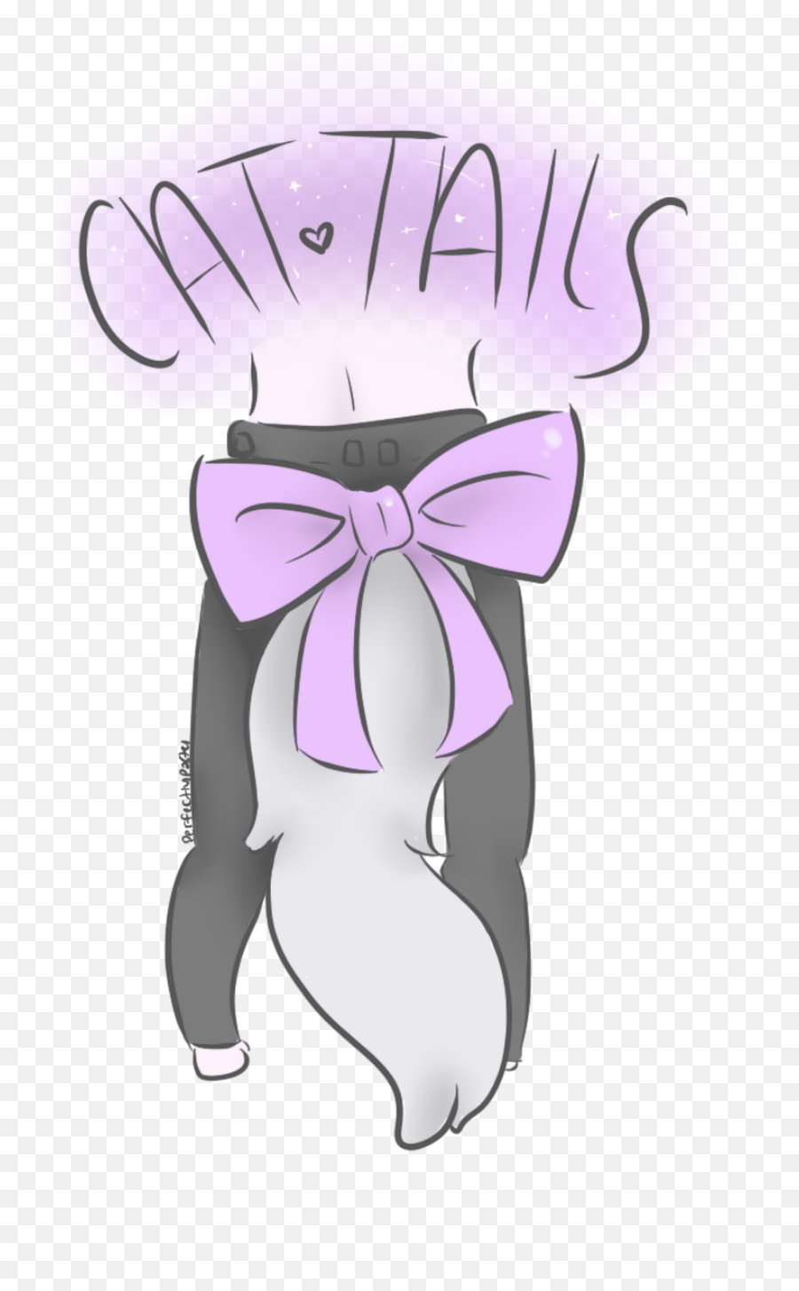 Cat Tail Sticker Sold By Perfectly Pastel - Bow Png,Cat Tail Transparent