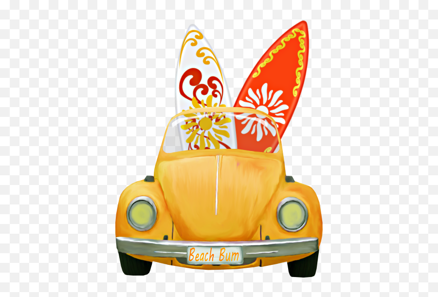 Orange Vw Bug With Surf Boards Png Official Psds - Vw Van Surfboards Clipart,Vw Png