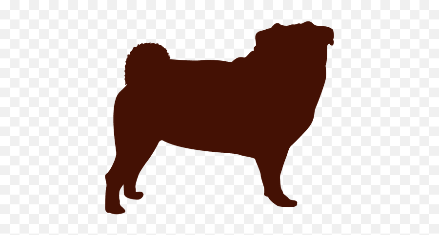 Dog Pug Silhouette - Silueta De Perro Pug Png,Pug Transparent Background