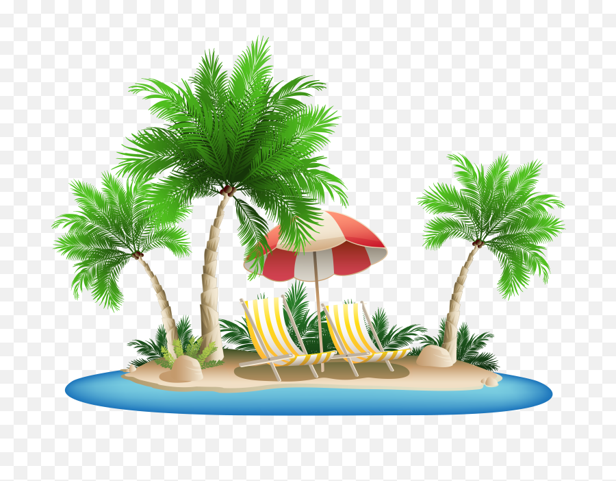 Png Hd Palm Tree Beach Transparent Beachpng - Island Png,Palm Tree Clipart Transparent Background