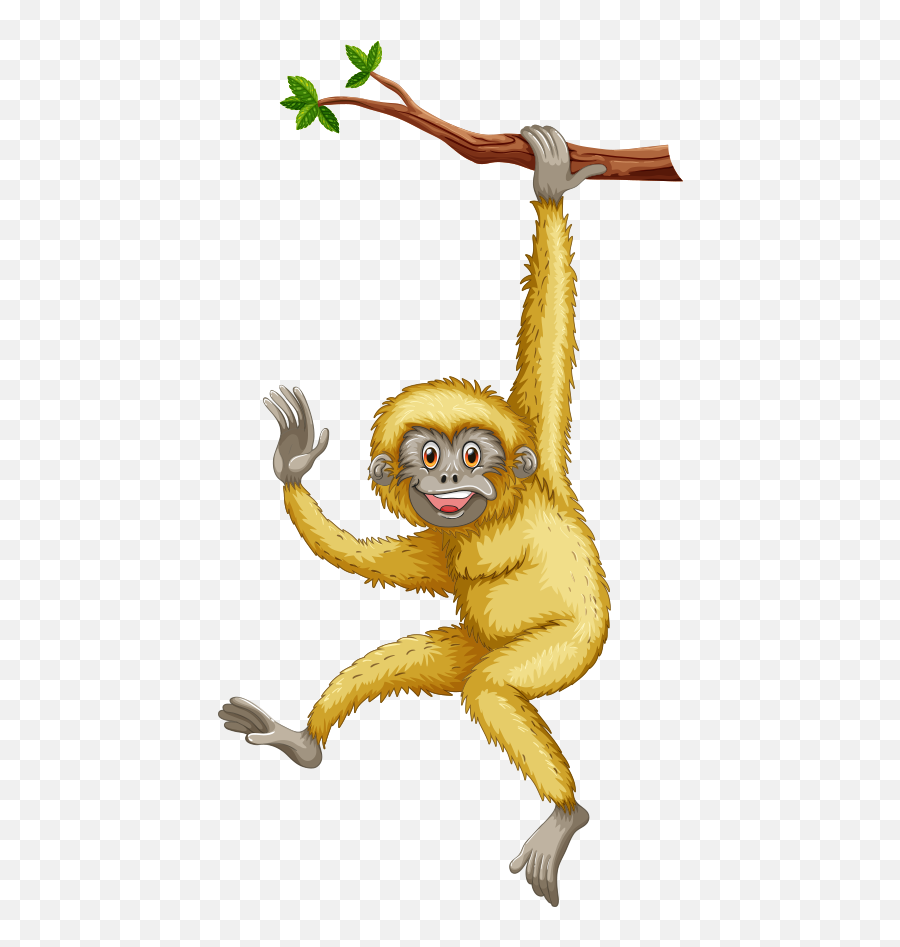 Cute Monkey With Bananas Png Picture - Gorilla Ape Hanging From Tree,Cute Monkey Png