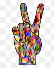 Unforgettable Cliparts Peace Sign Hand Clipart Transparent - Colorful png