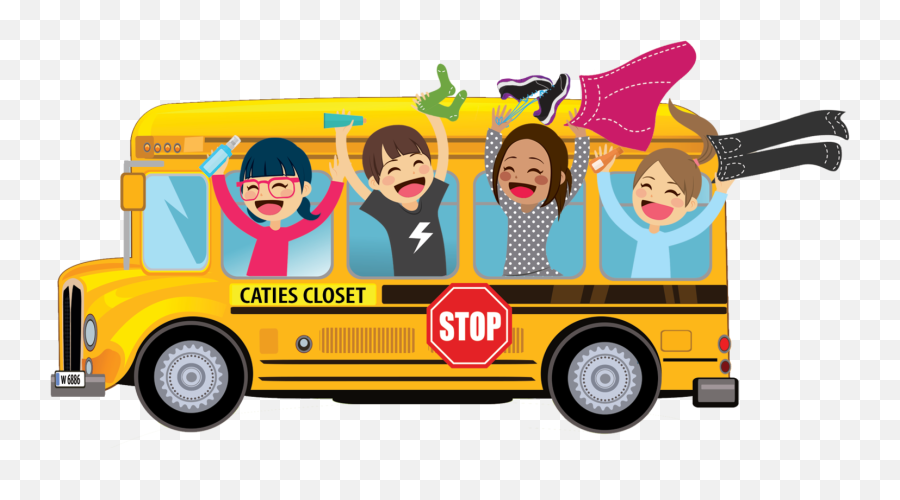 Clipart Bus Transparent Background - Bus Cartoon With Kids Png,School Bus Transparent Background
