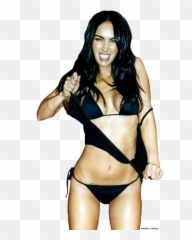Megan Fox Sexy Transparent Png - Black Bikini Megan Fox,Megan Fox Png
