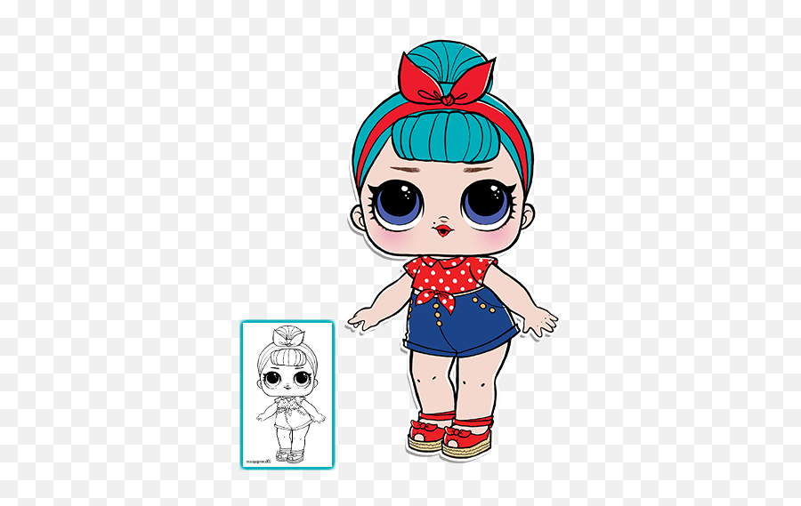 Doll Clipart Coloring Picture 1579827 - Dolls Lol Surprise Characters Png,Lol Surprise Dolls Png