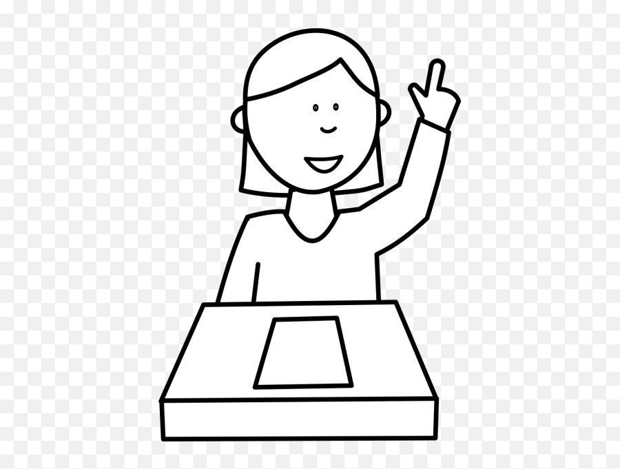 Student Girl People - Free Vector Graphic On Pixabay Raise Hand Clipart Black And White Png,School Desk Png