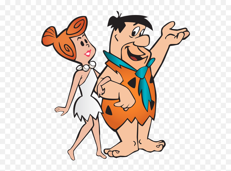 Fred And Wilma Flintstone Transparent Png Clip Art Image - Fred And Wilma Flintstone,Old Tv Transparent Background