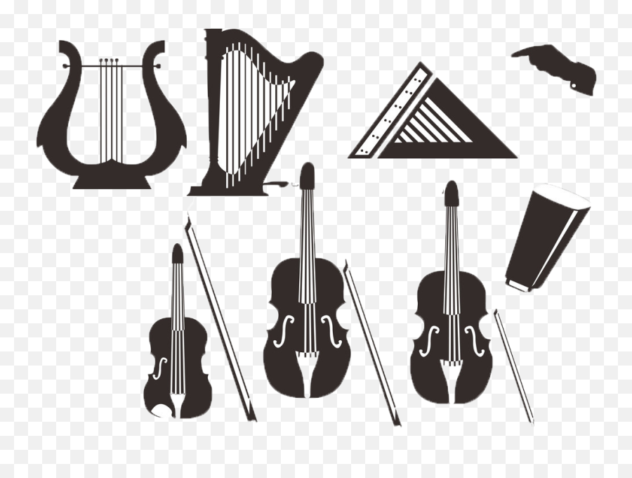 Musical Instrument Silhouette - Music Instruments Silhouette Png,Instruments Png