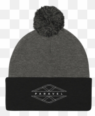 Paravel Geometry Logo Pom Knit Beanie U2014 - Beanie Png,Pom Pom Png