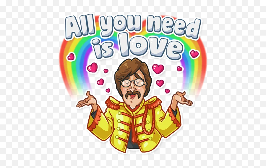 The Beatles - Telegram Sticker All You Need Is Love The Beatles Sticker Png,The Beatles Png