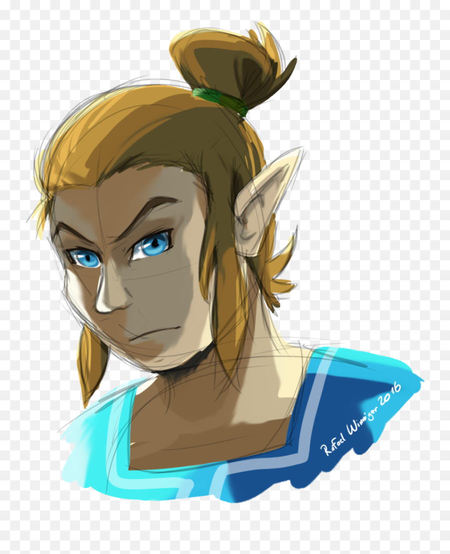 Download Man Bun Link By Comic - Link Man Bun Zelda Png Cartoon,Bun Png