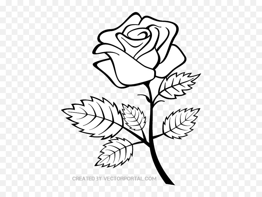 Rose Outline Clipart Images Clip Art - Outline Image Of Rose Flower Png,Rose Outline Png