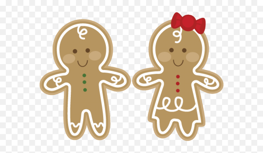 Gingerbread Clipart Couple - File Gingerbread Man Svg Png,Gingerbread Png