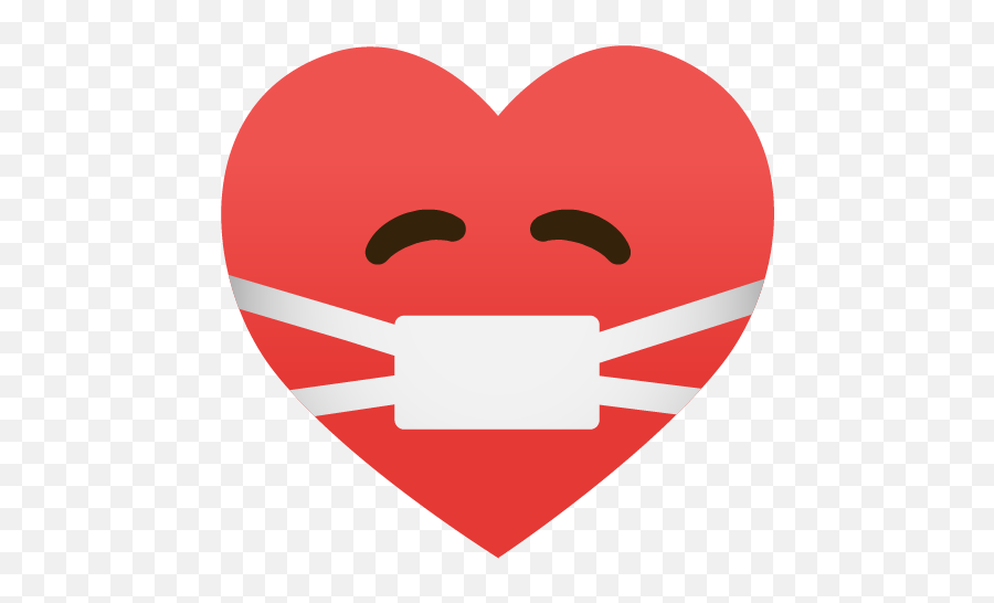 Face Mask Emojis Including A Heart - Heart With Mask Emoji Png,Heart Face Emoji Png