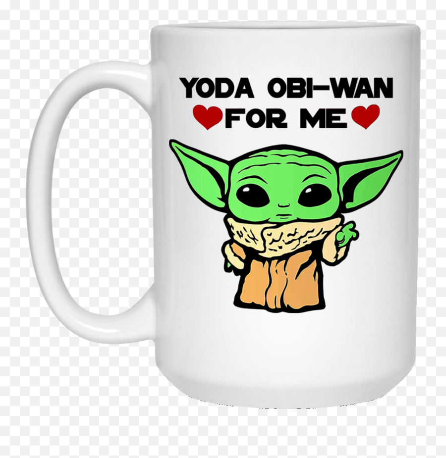 Baby Yoda Obi Wan For Me Heart Green Face Mug Valentines Day Gifts Husband Boyfriend Wife Girlfriend Funny - Baby Yoda T Shirt Ebay Png,Obi Wan Png