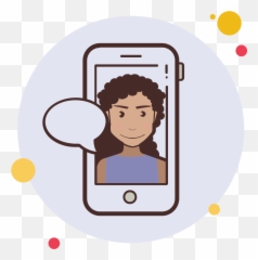 Text Message Icon - Girl Friend Messaging Png Download Transparent Mobile Phones Cartoon
