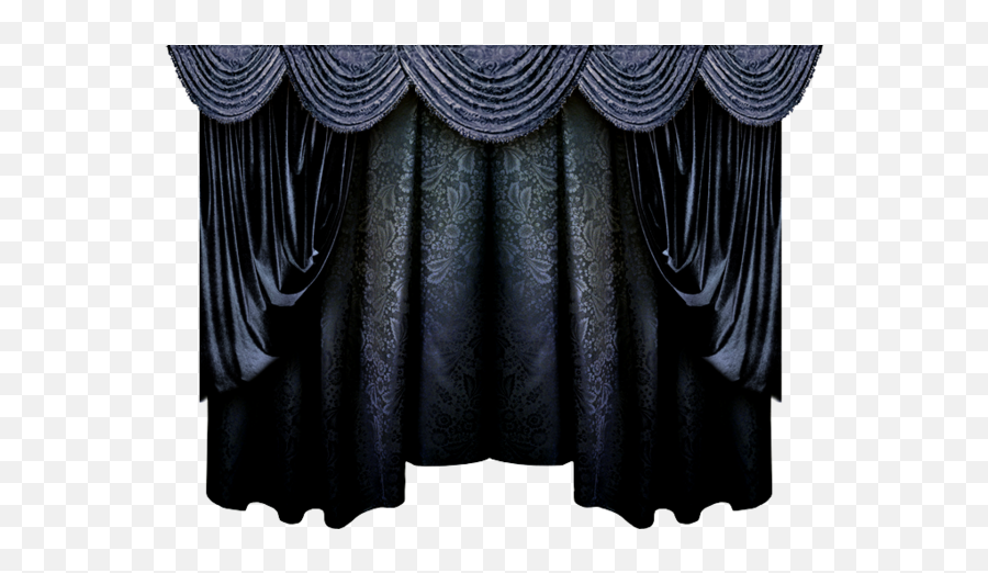 Blue Curtains - Transparent Black Curtains Png,Theater Curtains Png