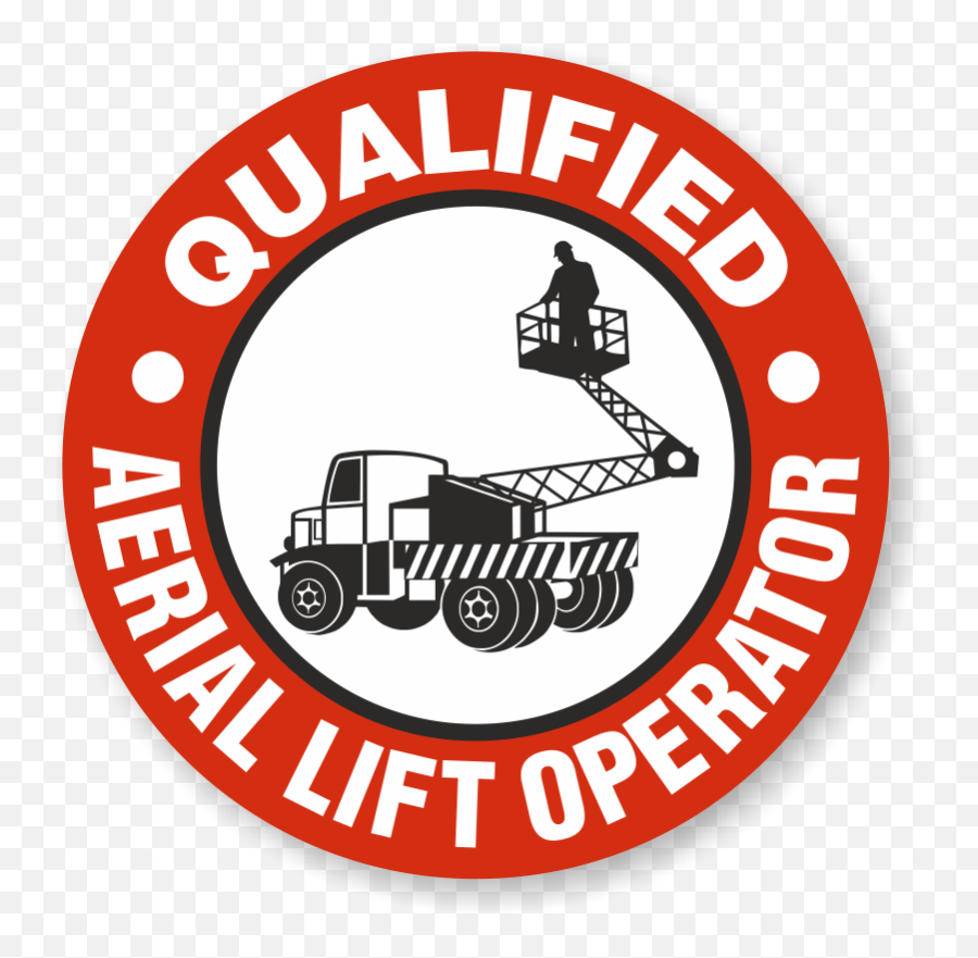 Hard Hat Decals Qualified Aerial Lift Operator - Aerial Lift Operator Logo Png,Aerial Icon
