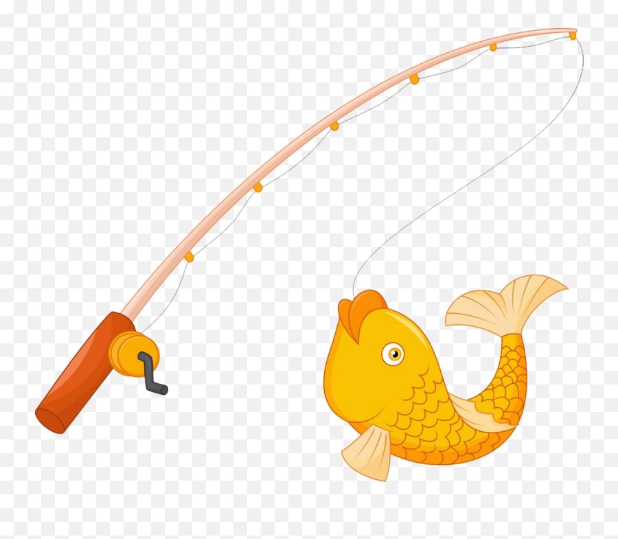 Fishing Pole With Hook And Fish Png Transparent - Clipart World Fish And Fishing Pole Clipart,Fishing Pole Icon