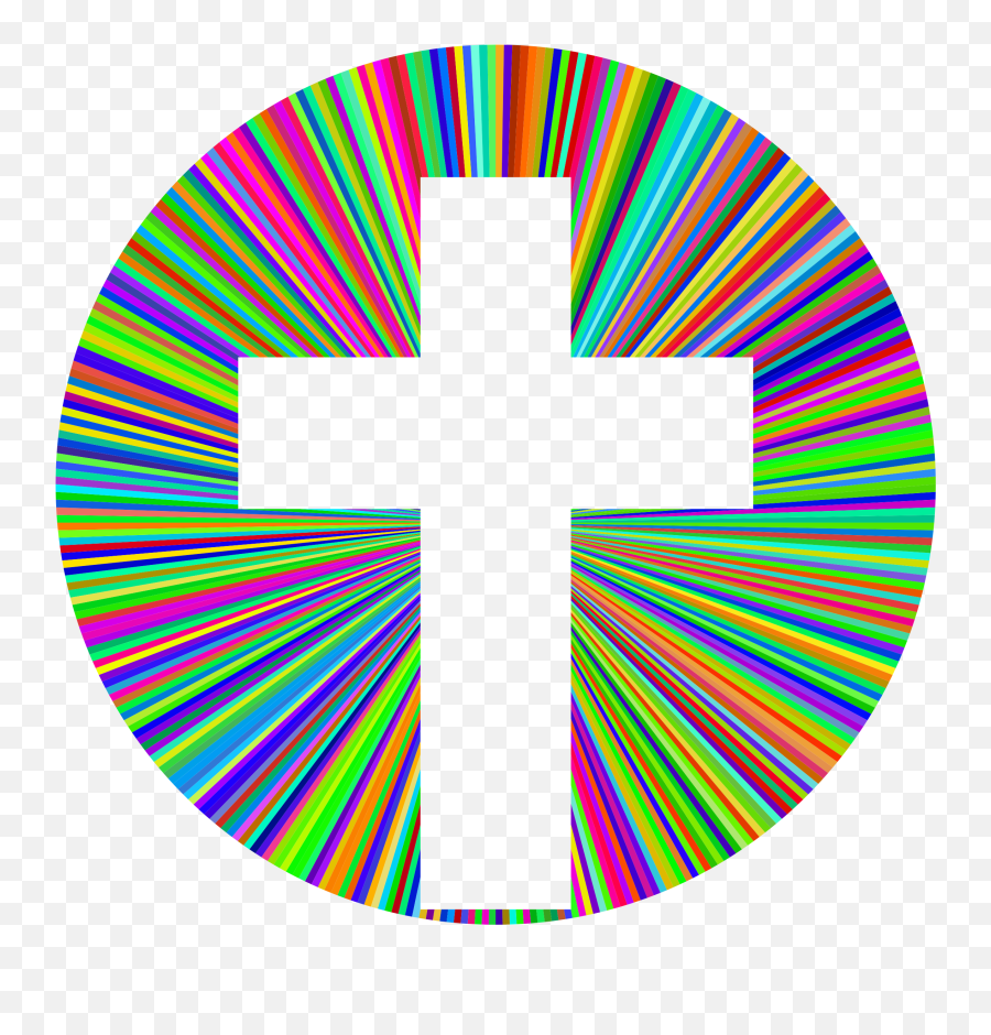 Clipart Prismatic Cross Halo Png - Colorful Cross Clip Art,Cross Clipart Png