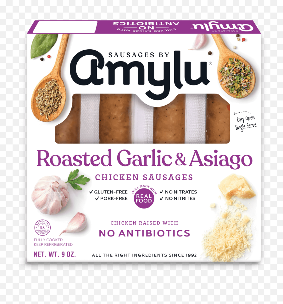 Roasted Garlic U0026 Asiago Antibiotic Free - Amylu Foods Inc Amylu Apple Chicken Sausage Png,Garlic Icon
