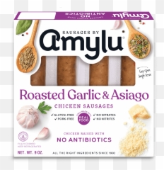 Roasted Garlic U0026 Asiago Antibiotic Free - Amylu Foods Inc Apple Chicken Sausage png