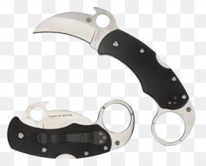 Karahawk G - 10 Black Spyderco Inc Karambit Spyderco Png,Karambit Png