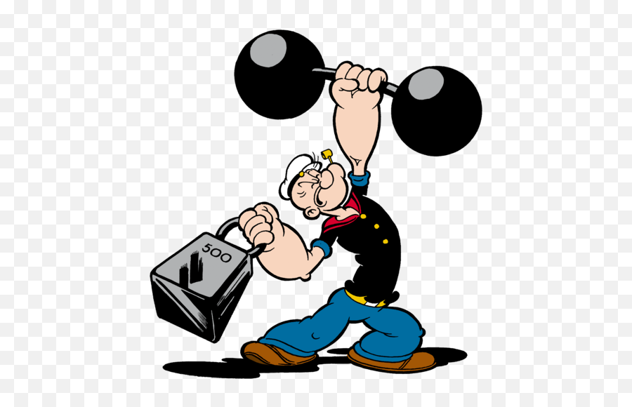 Popeye Lifting Heavy Weights Png Image