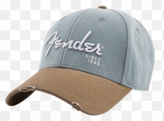 Fender Spaghetti Logo Washed Snapback Hat - Grey U0026 Brown Baseball Cap Png,Fender Logo Png