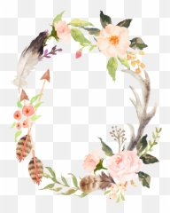 Wedding Invitation Wreath Watercolor Painting Poster - Paintings Floral png