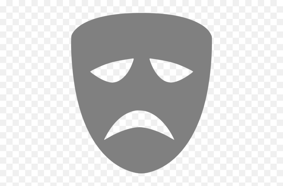 Gray Tragedy Mask Icon - Free Gray Mask Icons Tragedy Mask Blue Png,Drama Masks Png