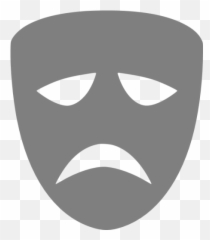 Gray Tragedy Mask Icon - Free gray icons Tragedy Mask Blue Png