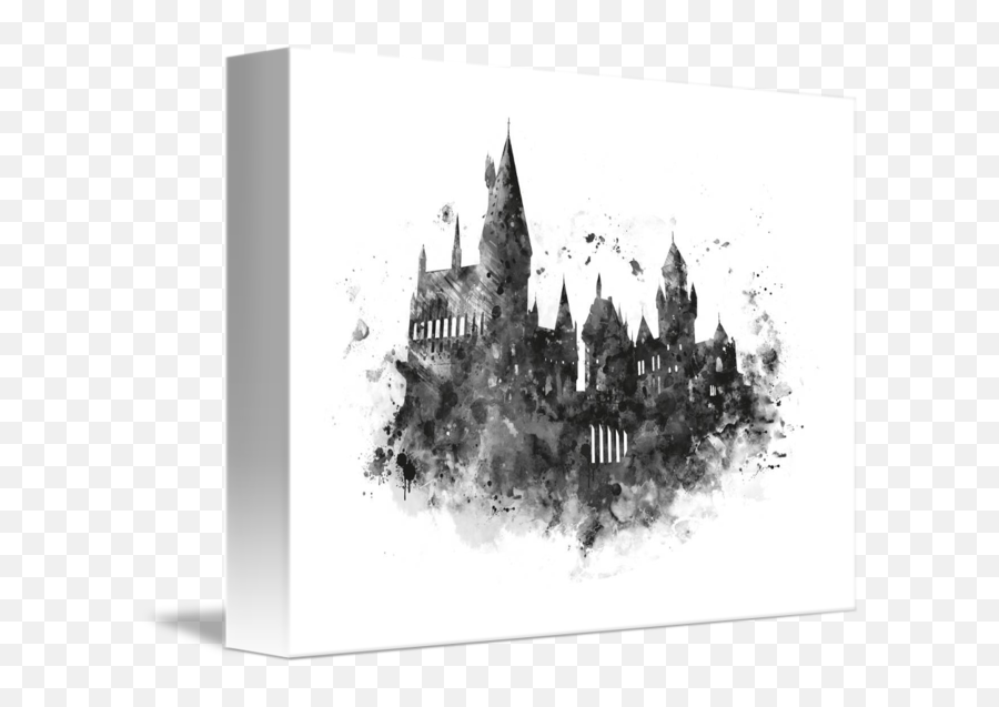 Hogwarts By Monn Print Castle Watercolor - Harry Potter Castle Drawing Png,Hogwarts Transparent
