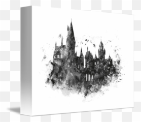 Hogwarts By Monn Print Castle Watercolor - Harry Potter Castle Drawing Png,Hogwarts Transparent