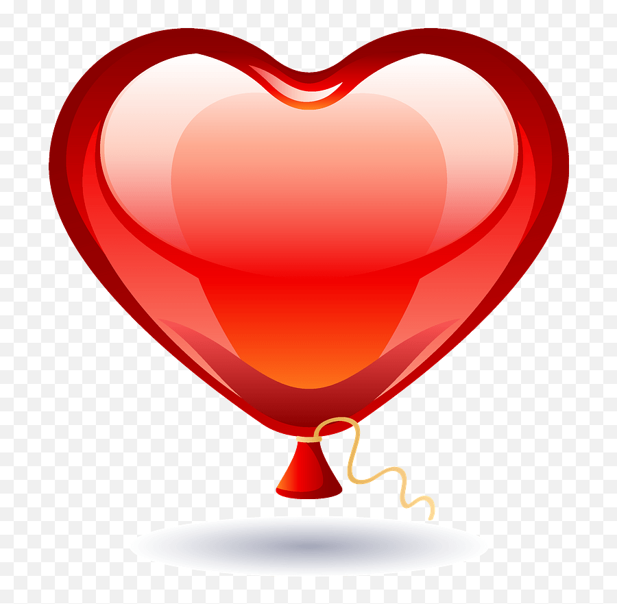 Heart Balloon Clipart - Transparent Red Heart Balloon Image Png,Balloon Clipart Png