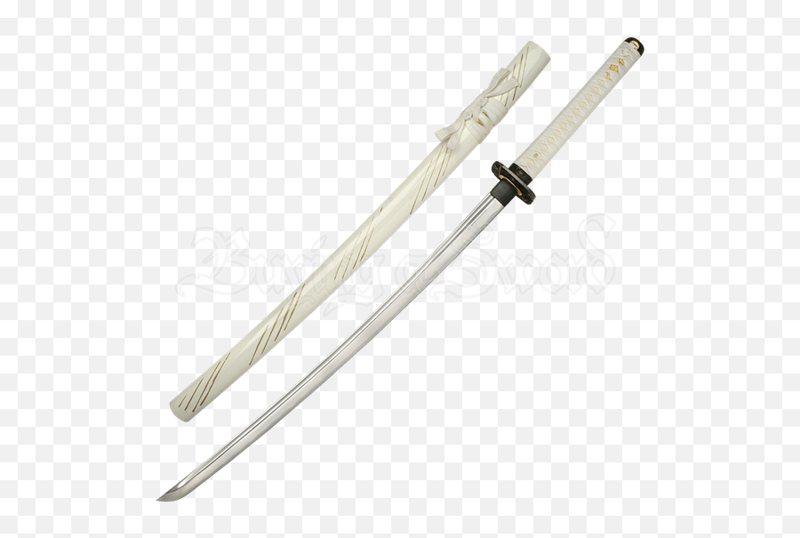 White Battle Samurai Sword - Collectible Sword Png,Samurai Sword Png