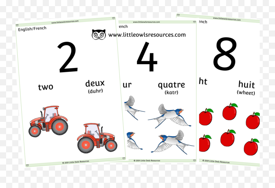 Free English French 0 - 10 Counting Numbers Printable Png,Number 10 Png