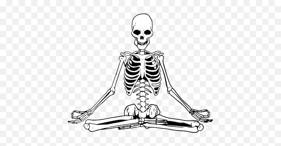 Skull Yoga Meditate Illustration Skeleton - Transparent Png Skeleton Meditating Drawing,Skeleton Arm Png