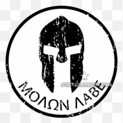 Download - White Circle Sticker Spartan Come Molon Labe Logo png
