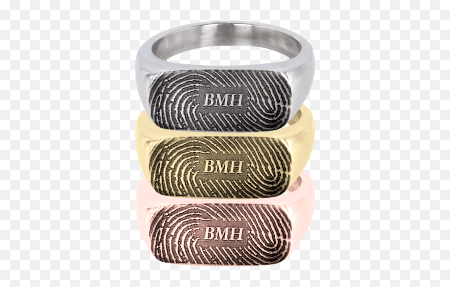 Wholesale Rectangle Ring Fingerprint Jewelry Memory Forge - Solid Png,Gold Rectangle Png