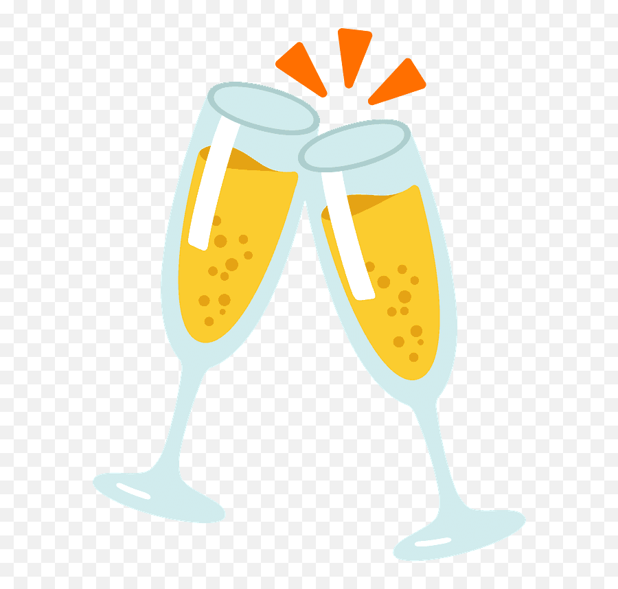 Clinking Glasses Emoji Clipart - New Years Clipart Wine Png,Champagne Emoji Png
