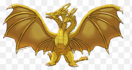 Drew King Ghidorah For The First Time - Easy King Ghidorah Drawing Png,King Ghidorah Png