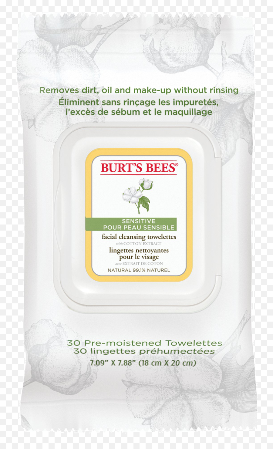 Burtu0027s Bees Sensitive Facial Cleansing Wipes 30 Pack - Lovely Png,Burts Bees Logo