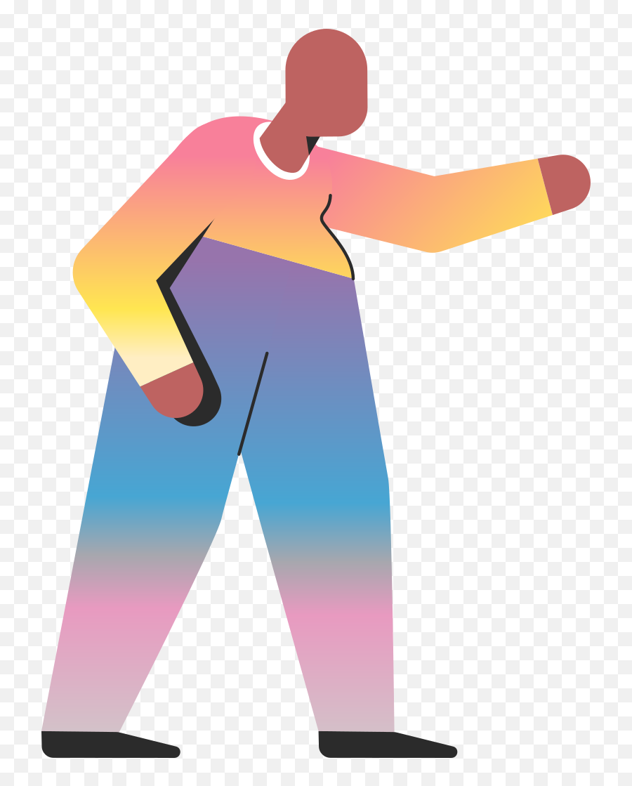 Chubby Old Pointing Illustration In Png Svg - For Running,Headless Icon