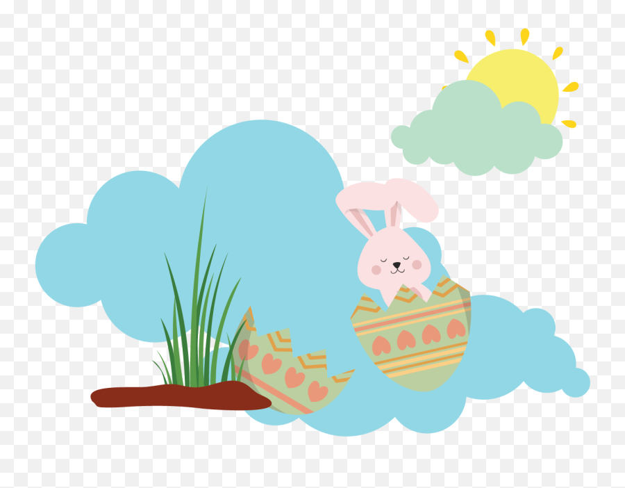 Easter Egg Bunny Cute Cloud Icon Graphic By Soe Image - Happy Png,Cloudy Icon