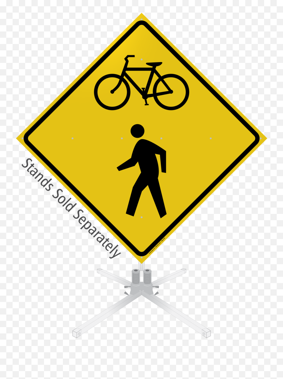 Bicycle Crossing Symbol Roll - Up Sign Sku Wm0209 Bike Pedestrian Sign Png,Cross Walk Icon