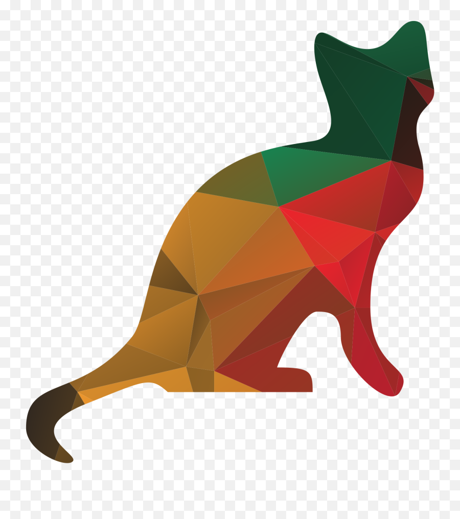 Cat Silhouette Low - Poly Pattern Openclipart Erogenous Zones For Cats Png,Cute Kangaroo Icon Silhouette