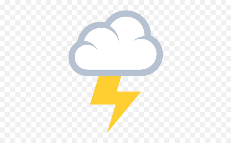 Cloud With Lightning Emoji For Facebook - Clip Art Png,Cloud Emoji Png