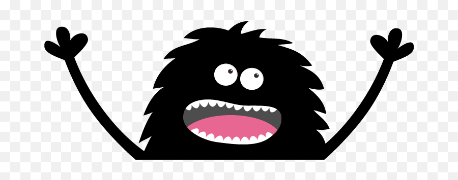 Monster Face - Silhouette Happy Monster Png Download Black Cute Monster,Face Silhouette Png